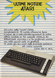 inserzione Atari 800XL e stampante Atari 1029 1985